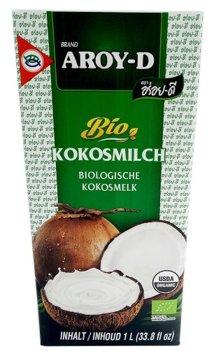 BIO kokosové mlieko BIO 1l THAI Aroy-D certifikát