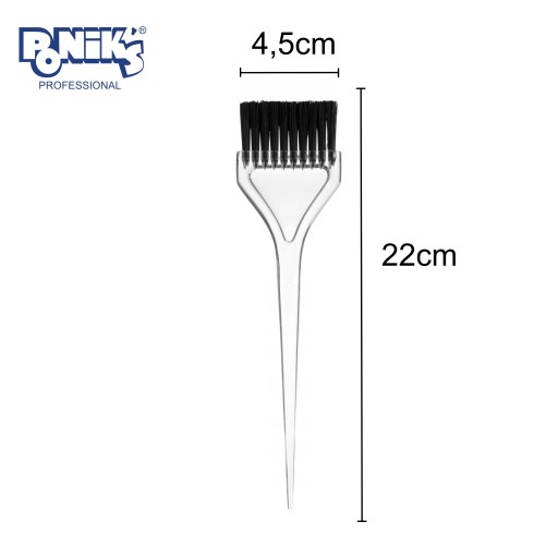 Priehľadný kadernícky štetec na nanášanie farieb 5,5x23cm