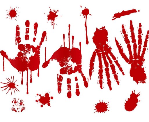 Samolepiace nálepky Krvavé stopy Halloween Jednoduchá aplikácia