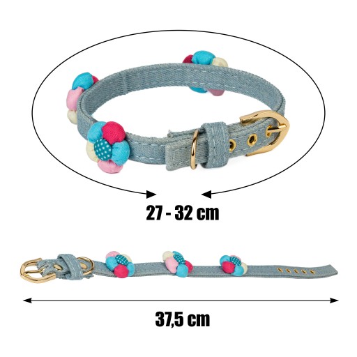 Obojok pre malého psíka S KVETY rifle 27-32cm S
