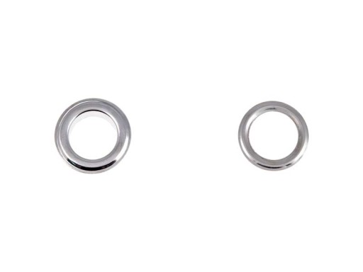 Kožené očká, kovové fi 5 mm (5/10/5), SILVER 20 set