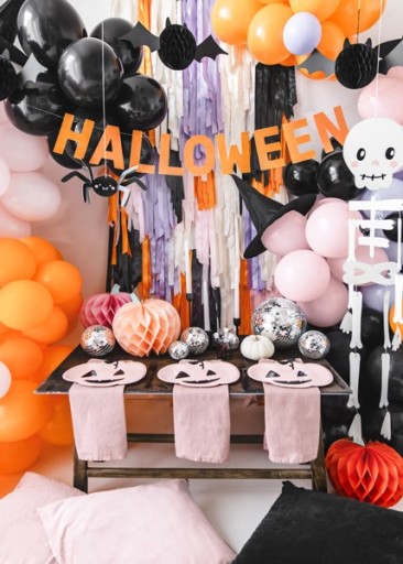 PANANER HALLOWEEN GALANDA, ORANŽOVÉ NÁPIS, DEKORÁCIA, 250 CM