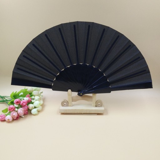 ŠPANIELSKY VENTILÁTOR ČIERNY SKLADACÍ VENTILÁTOR JAPONSKÉHO TANCE VEĽKÝ DARČEK FLAMENCO