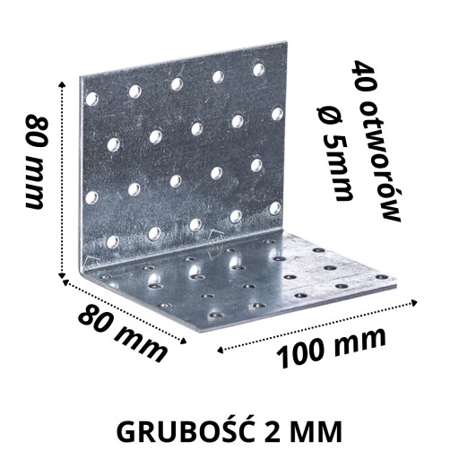 Oceľová uhlová konštrukčná spojka 80x80x100 mm silné uhly