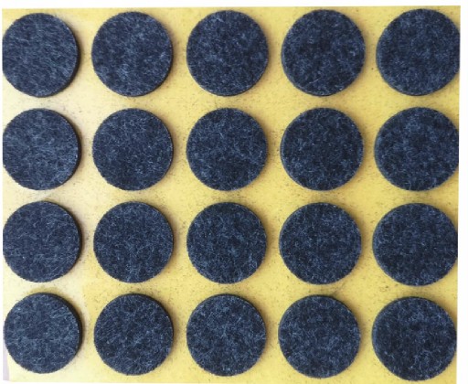 PLSTENÉ PODLOŽKY na stoličky, nábytok, stoly, ČIERNA samolepiaca fi 20mm, 20ks