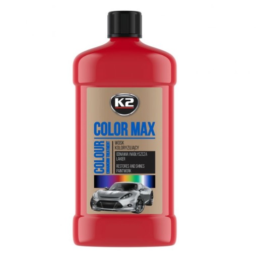 Farbiaci vosk - K2 COLOR MAX 500 ml ČERVENÁ