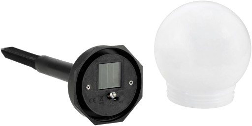Solárne LED záhradné svietidlo, BIELA GUĽA, 10 cm, Vodotesné IP44