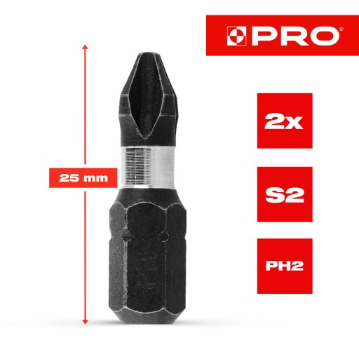 Nárazový bit PH2 25 mm skrutkovací bit