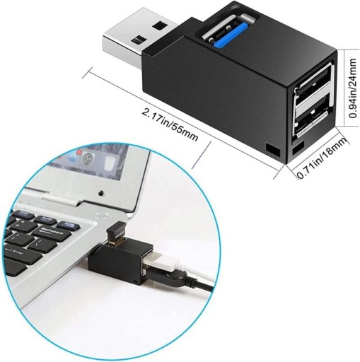 HUB rozbočovač USB 3.0 na 1x USB 3.0 + 2x USB 2.0
