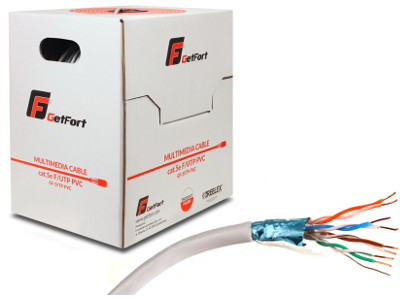 GETFORT CAT.5E FTP PREMIUM skrútený pár 200 MHz CU GREY