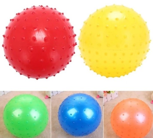 GUMOVÁ LOPTIČKA, ŠPIČKA PVC, 23CM, FAREBNÁ PLÁŽ