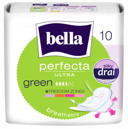 Bella Perfecta Ultra Green Hygienické vložky s krídelkami 10 kusov