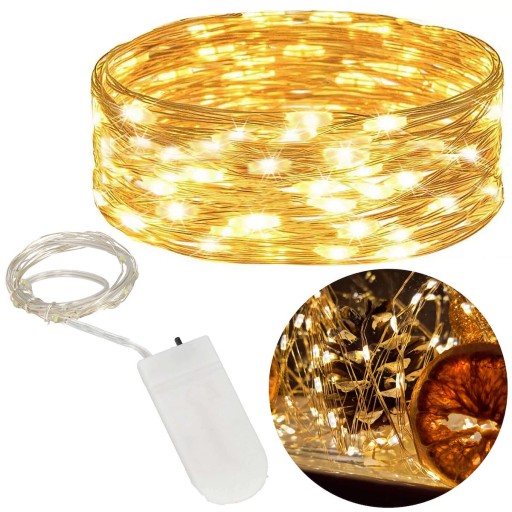 30LED DRÔTOVÉ SVETLO SVETLO VIANOČNÉHO STROMČEKA TEPLÉ BIELE MIKRO STRUNKY NA BATÉRIU