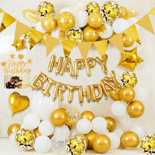 Fóliový balón nápis HAPPY BIRTHDAY fólia 1-99 narodeniny ZLATÁ girlanda