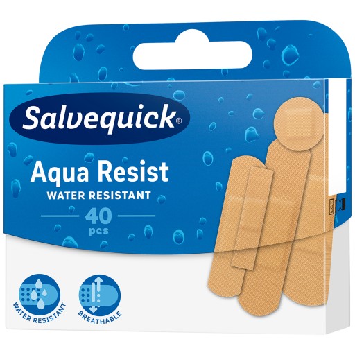 SALVEQUICK Aqua Resist náplasti VODEODOLNÉ mix veľkosti DÝCHACIE 40 ks