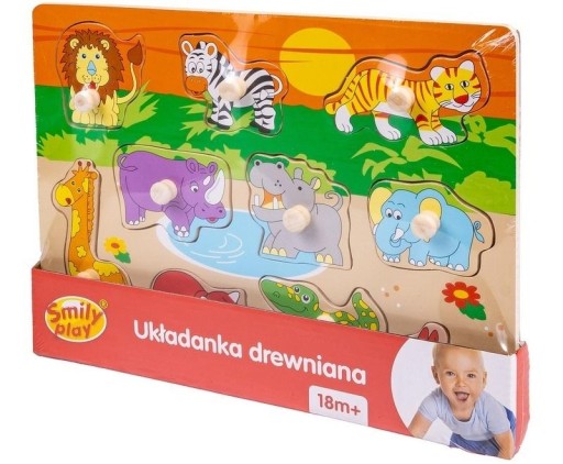 Smily Play drevené puzzle spw83596 zvieratká v zoo