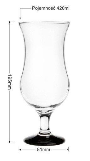 KOKTEJLOVÝ POHÁR NA NÁPOJE 420ML, ČIERNE DNO