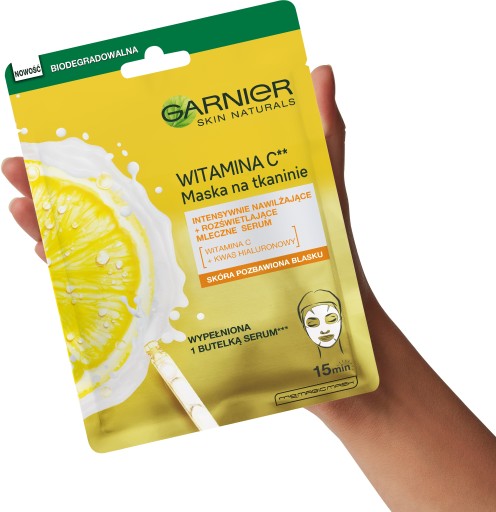 Garnier Vitamín C rozjasňujúca pleťová maska s kyselinou hyalurónovou