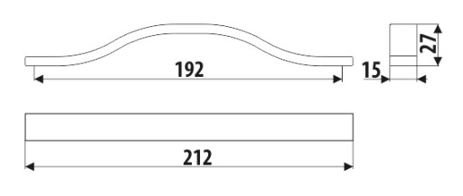 Nábytková úchytka GAMET UA130, super matná čierna, 192 mm