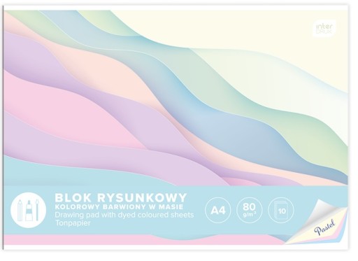 Podložka na kreslenie A4, farebná, bwm pastel