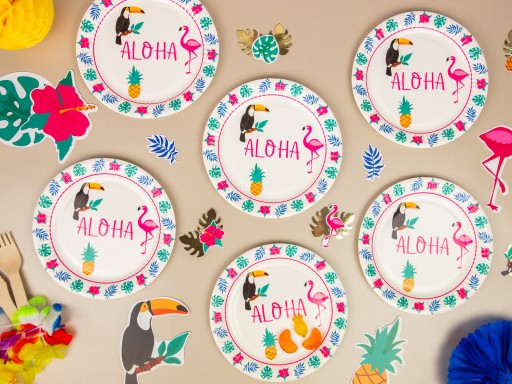 Aloha Hawaii narodeninové taniere 18cm 6ks