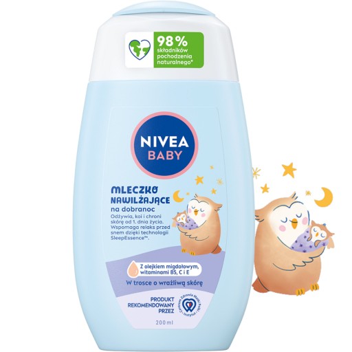NIVEA BABY HYDRATAČNÉ TELOVÉ MLIEKO PRE DETI NA NOC DO POSTELE