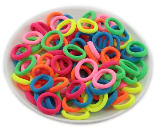 ELASTICKÉ VLÁSKY PRE DIEVČATÁ LYCRA MIX NEON 100 KS