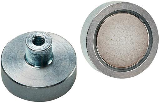 Plochý magnet, neodýmový, s objímkou 10x4,5/11,5mm