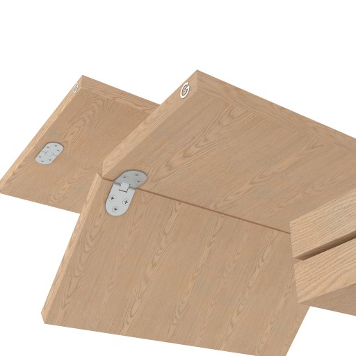 2X Strojový záves na stôl, sklopná doska, chróm, 80 x 30 mm