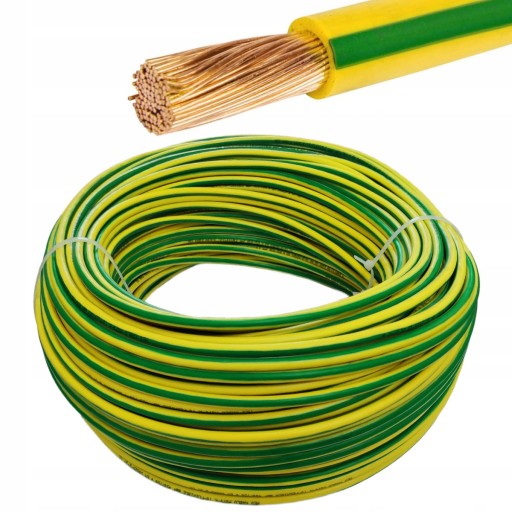DRÔT ŽLTO-ZELENÝ KÁBEL PE VEDENIE LGY 10mm 1m