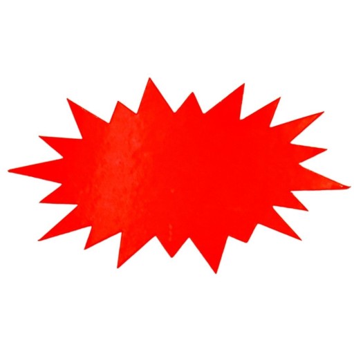 Hviezdičky, ČERVENÉ laminované cenovky - 10 kusov