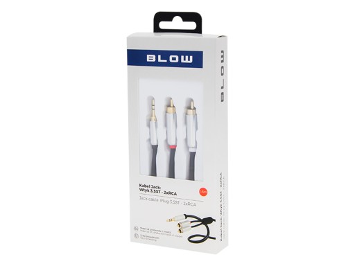 KÁBEL 2X RCA CINCH - JACK 3,5MM ZLATÝ ZLATÝ 1,5M