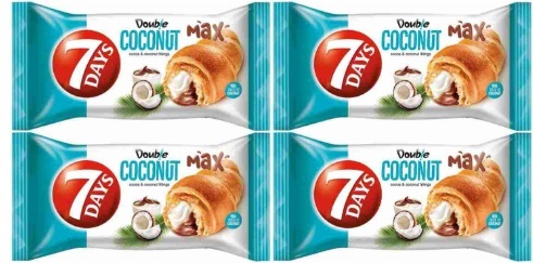 4x 110g 7DAYS Max Double croissant kokosové kakao
