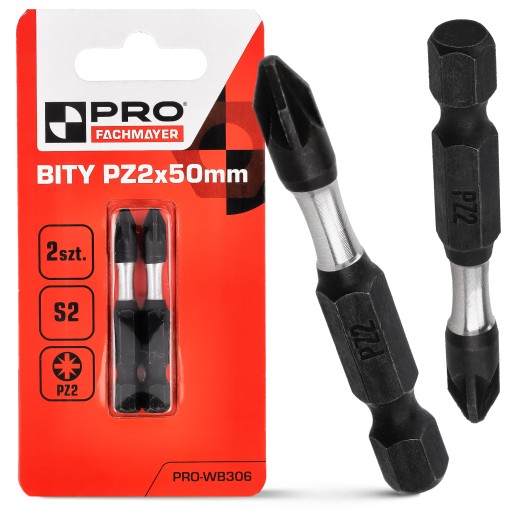 Nárazový bit PZ2 Nárazový bit 50mm | Nárazový bit pre skrutkovač 2 ks.