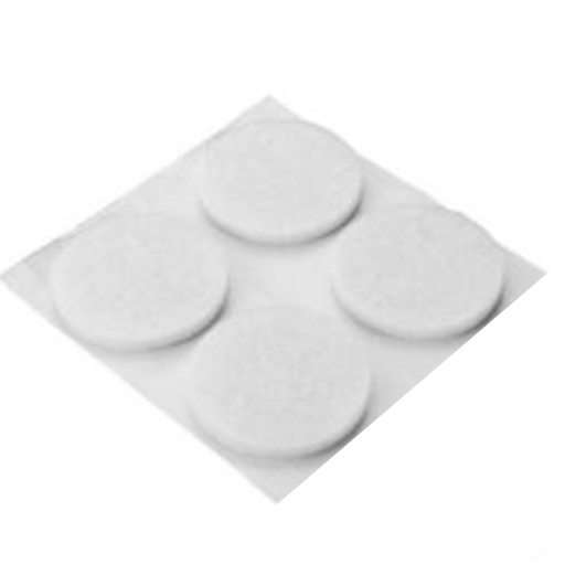 Nábytková plsť R okrúhla WHITE FI 45 (blister 4 ks)