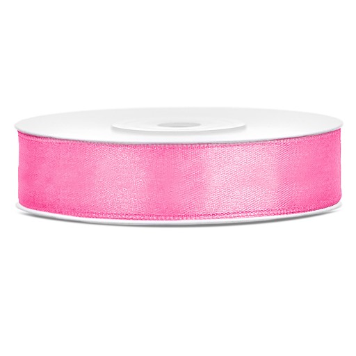 Saténová stuha - PartyDeco - ružová 12 mm x 25 m