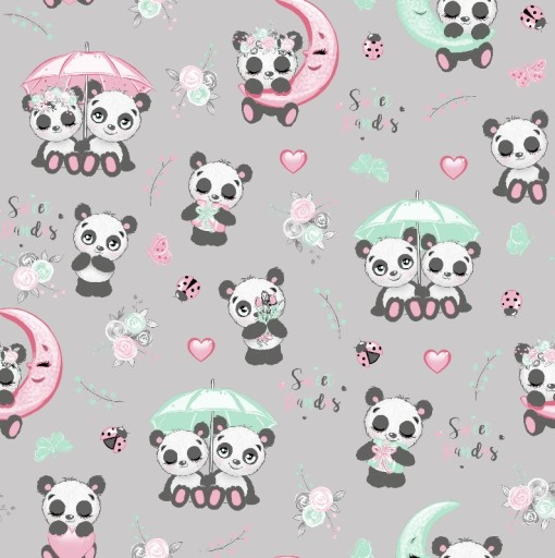 Flanelová plienka 60x80 Panda Grey