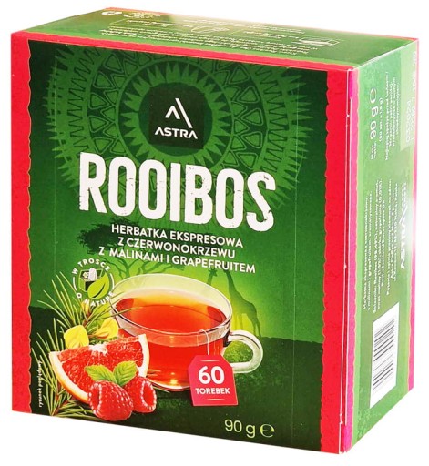 Astra ROOIBOS Malinový a grapefruitový čaj 60 vrecúšok