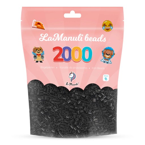 Nažehľovacie korálky 2000 BLACK La Manuli korálky 5mm Náhradná sada