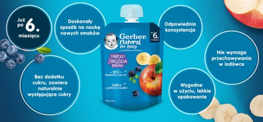 Gerber pena Jablko, čučoriedka, banán po 6 mesiacoch 80g
