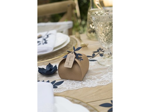 Boho štýl kraft svadobná darčeková krabička x10