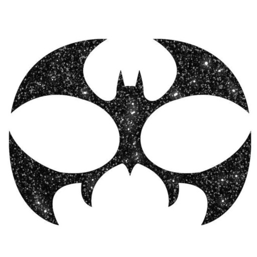 Maska na tvár Batman, trblietky, 20 cm