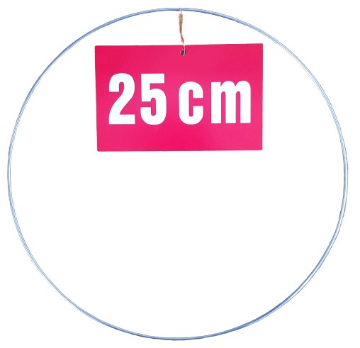 STRIEBORNÝ prsteň/ráfik na lapače snov a makramé, 25 cm