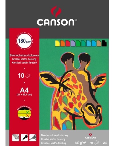 TECHNICKÝ BLOK A4 FAREBNÝ CANSON 10 listov