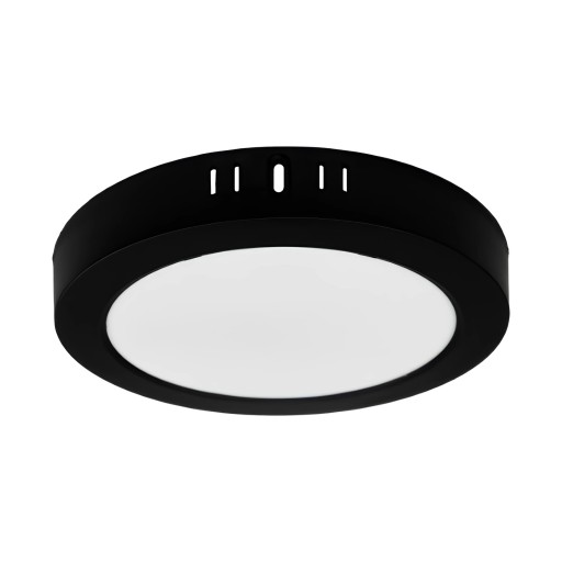 Prisadené stropné svietidlo Plafon LED okrúhle čierne 18W 22cm 4000K
