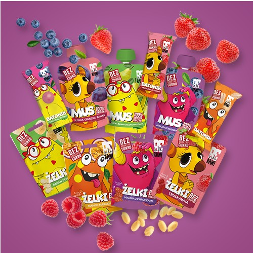 Ovocná tyčinka pre deti BeRAW Kids Jagoda Jablko bez pridaného cukru 6x25g