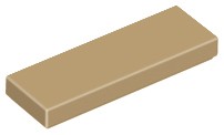 LEGO TILE 63864 TILE 1x3 tmavý piesok (6g) 9 ks