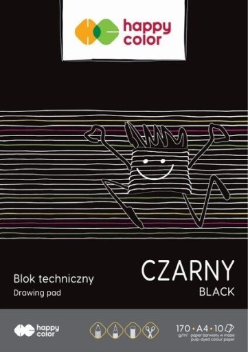 TECHNICKÝ BLOK ČIERNY PAPIER A4 HAPPY FARBA
