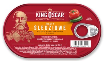 Filé zo sleďa kráľa Oscara s paradajkovou omáčkou 160g