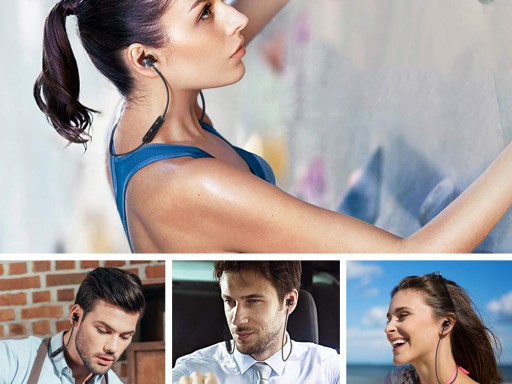 BEZDRÔTOVÉ ŠPORTOVÉ SLÚCHADLÁ BLUETOOTH DO UŠÍ NA BEHANIE DO POSILOVNE